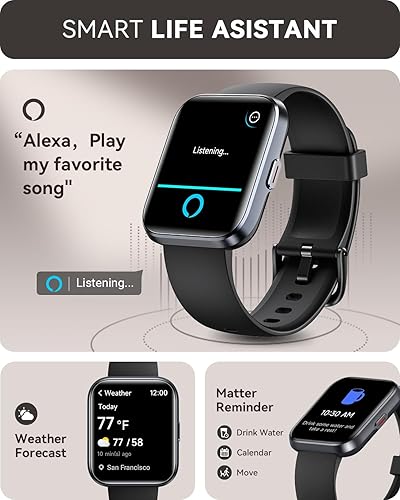 Miniatura 4 de aeac Paquete de 2 relojes inteligentes (negro + blanco) reloj inteligente 2024 para hombres y mujeres