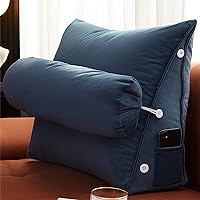 Vista 10 de Almohada triangular para lectura y dormir en forma de cuña con almohada ajustable para el cuello, soporte para cuerpo, espalda, lumbar, uso en cama