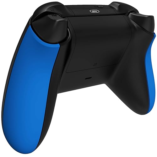 Miniatura 4 de eXtremeRate Agarre para Xbox Series X y S, azul suave al tacto, cómodo rieles laterales izquierdo derecho, piezas de repuesto, manijas traseras para