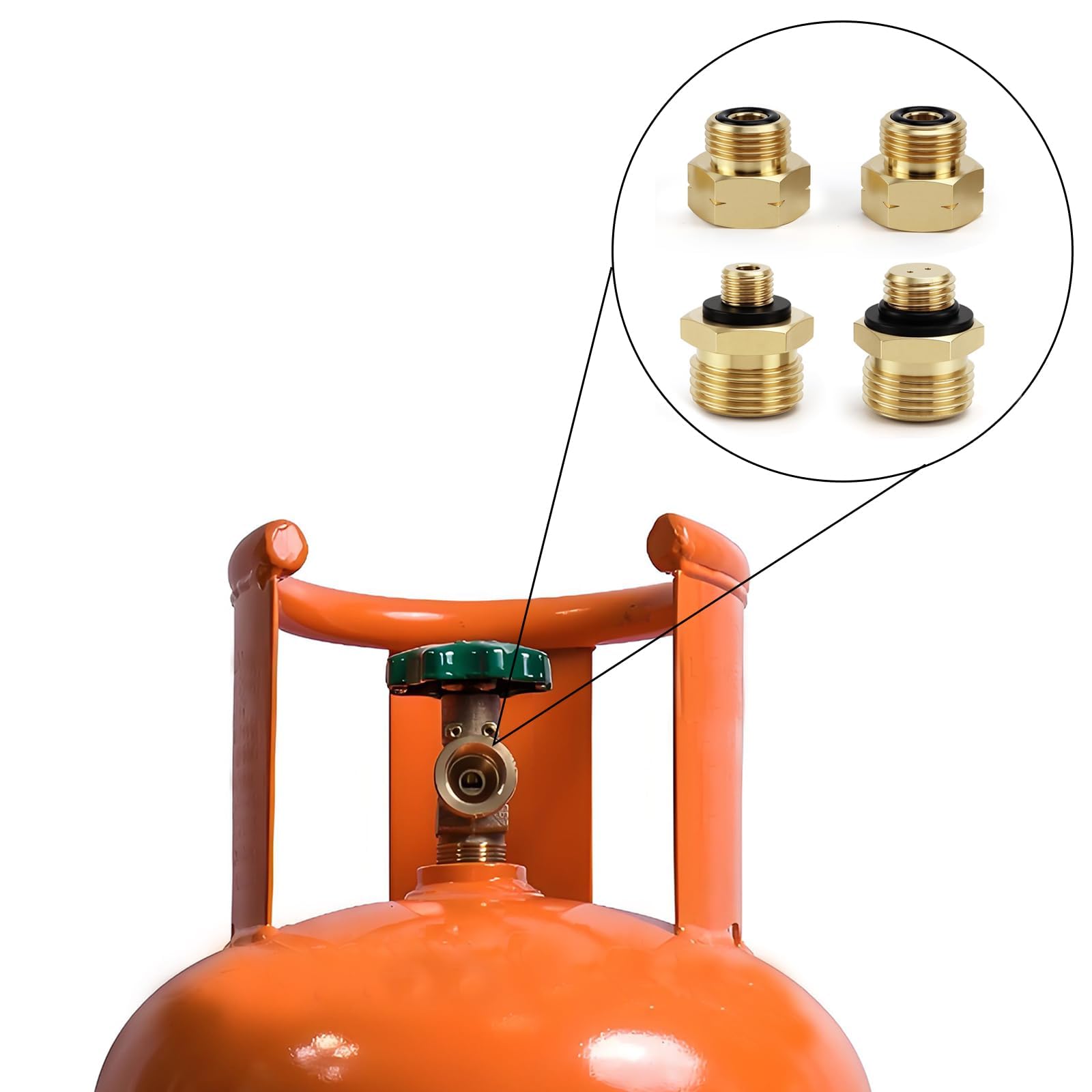 4 Piezas Europa Adaptador de Botella Gas, Adaptador de Gas Regulación, Daptador de Conexión de Gas, Para Llenar Botellas De Gas Alemanas En El Extranjero