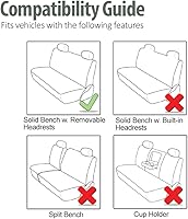 Vista 4 de FH Group Funda para Asiento de Coche para Asiento Trasero de Tela - Ajuste Universal para Coches con Banco Sólido, Protector de Asiento de Coche