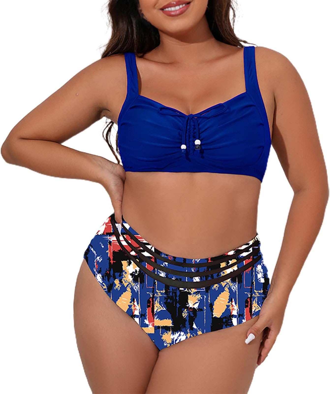 Plus Size Tankini Flash s of The Day Women's Tankinis Swimsuits Bathing Suit Beach Wear Women's String Two Pieces Blouson Tankini with Shorts for Ladies Sets for Women UK