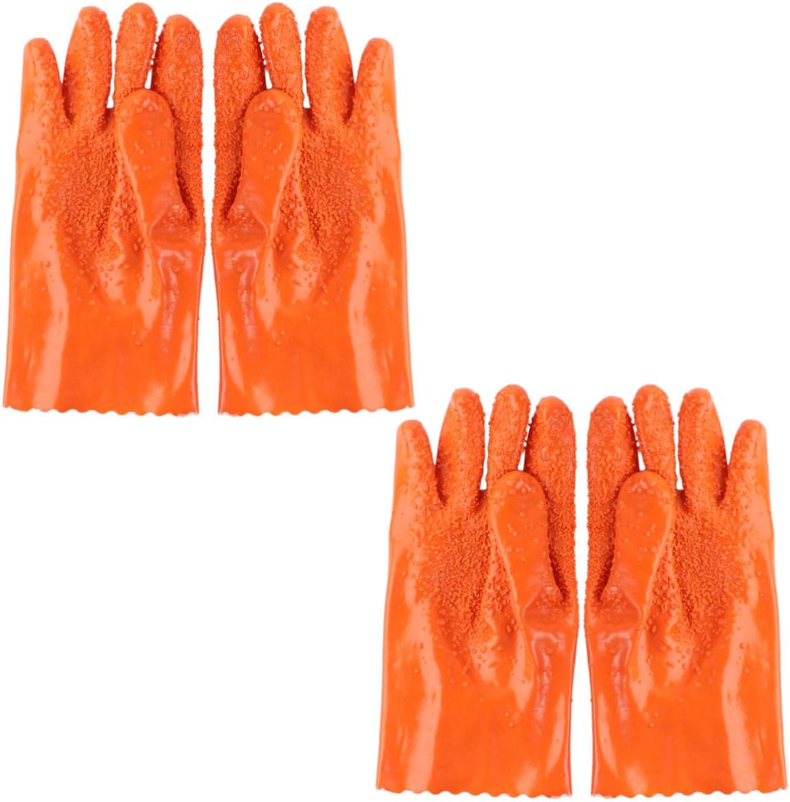 Uonlytech 2 Pair Waterproof Rubber Fishing Gloves for Men and Women, Warm and Anti-Fishbone Protection with Thickened Rubber Material, Non-Slip Design for Fishing and Indoor Use