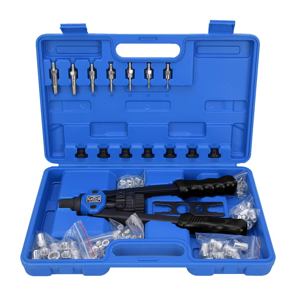Pistola manual para remachar tuercas roscadas y herramienta manual de inserción para aplicaciones de fabricación en chapa, plástico y fibra de vidrio con mandriles M3 M4 M5 M6 M8