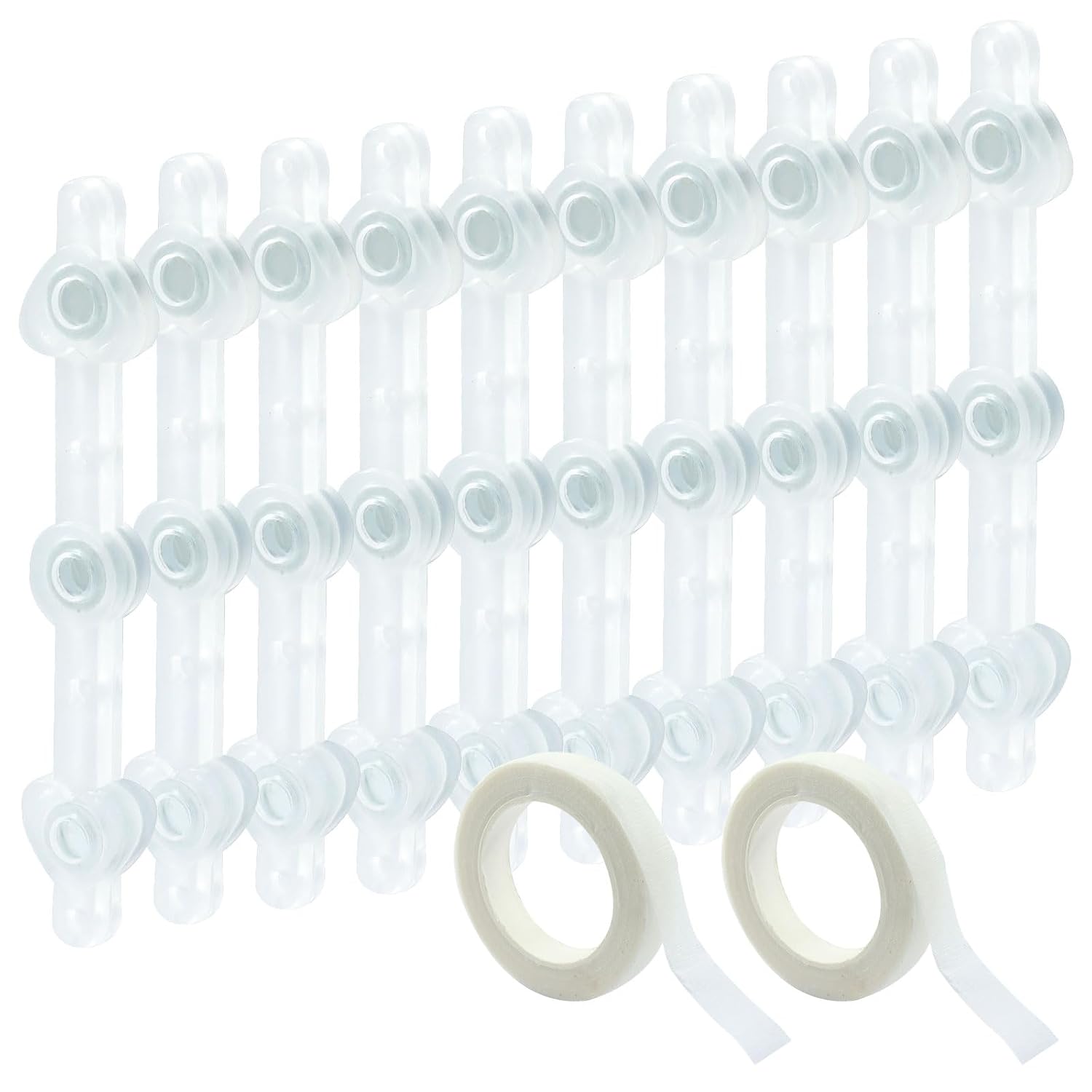 10 Pairs Floral Boutonniere Magnets Corsage Fix Boutonniere Pins Brooches and 2 Rolls 1/2 Inch x 30 Yards Floral Wrapping Tape for Handmade Wedding Bride Groom Flower (White)