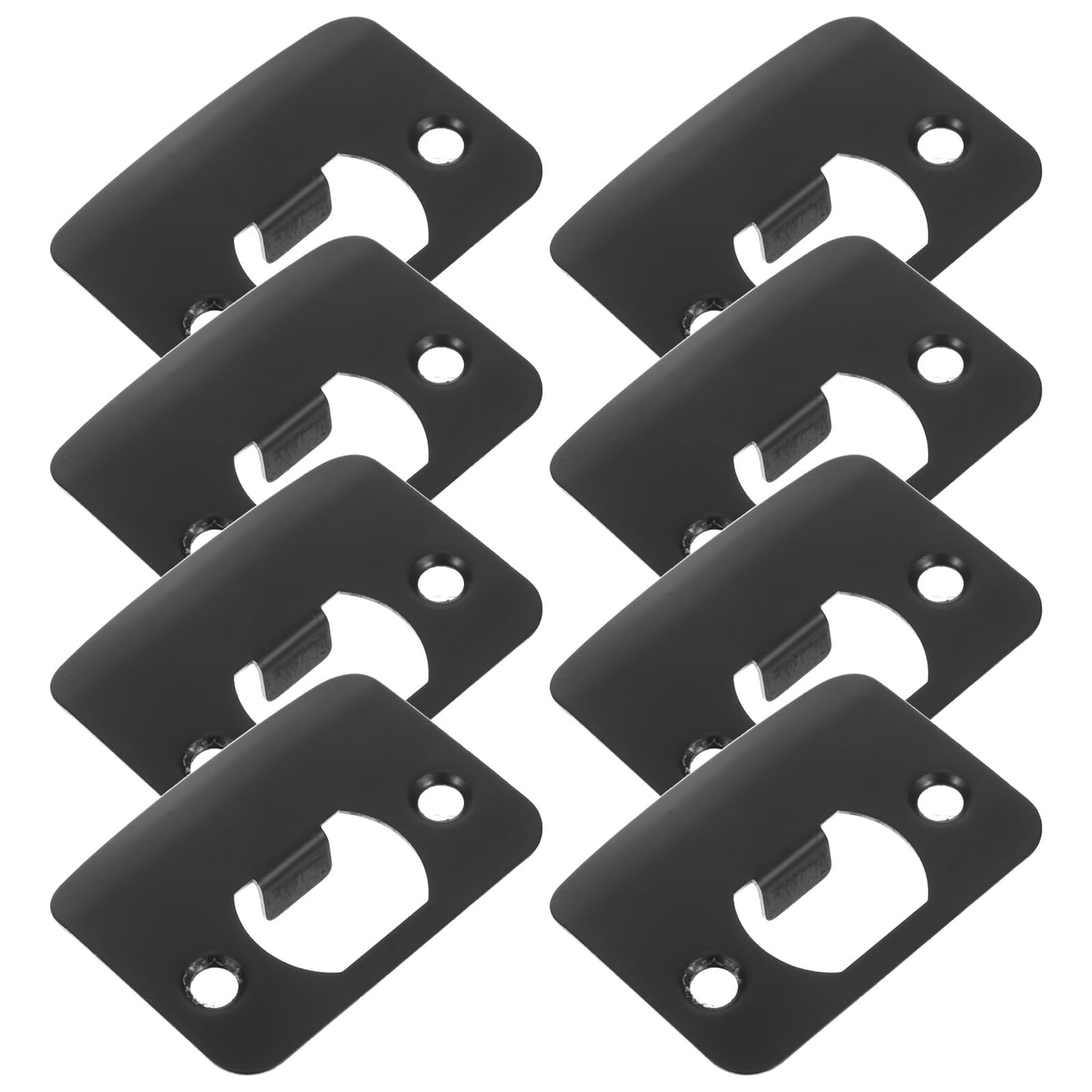 Placas de cerrojo de acero inoxidable de alta resistencia para puertas, juego de 8 negros