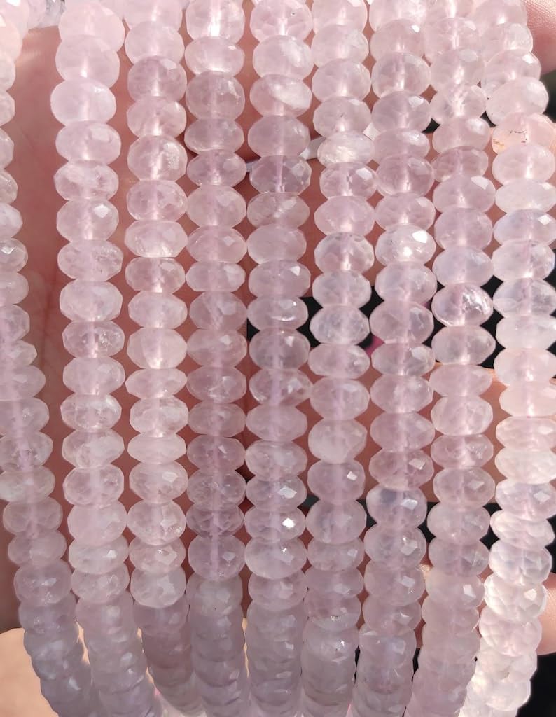 Quartz rose naturel en perles de 8mm pour créer vos bracelets d'été bien-être