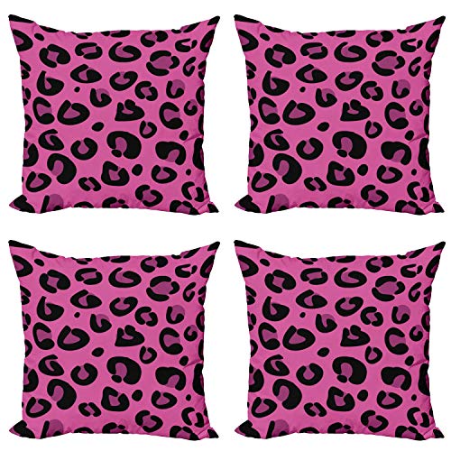 Ambesonne Hot Pink Decorative Throw Pillow Case Pack of 4,