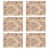 Größe: 30 x 40 cm kilofly 6 elegante Tischsets aus Brokat mit floralem Muster (30 x 39,9 cm).