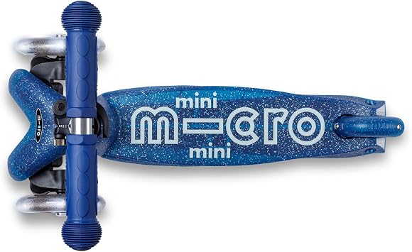Micro Kickboard | Mini Deluxe Glitter LED Kids Scooter for Ages 25 | Children up to 110 lbs | 3 Wheel Lean-to-Steer Design | Adjustable T Bar | Motion-Activated PU LED Wheels | Swiss Design