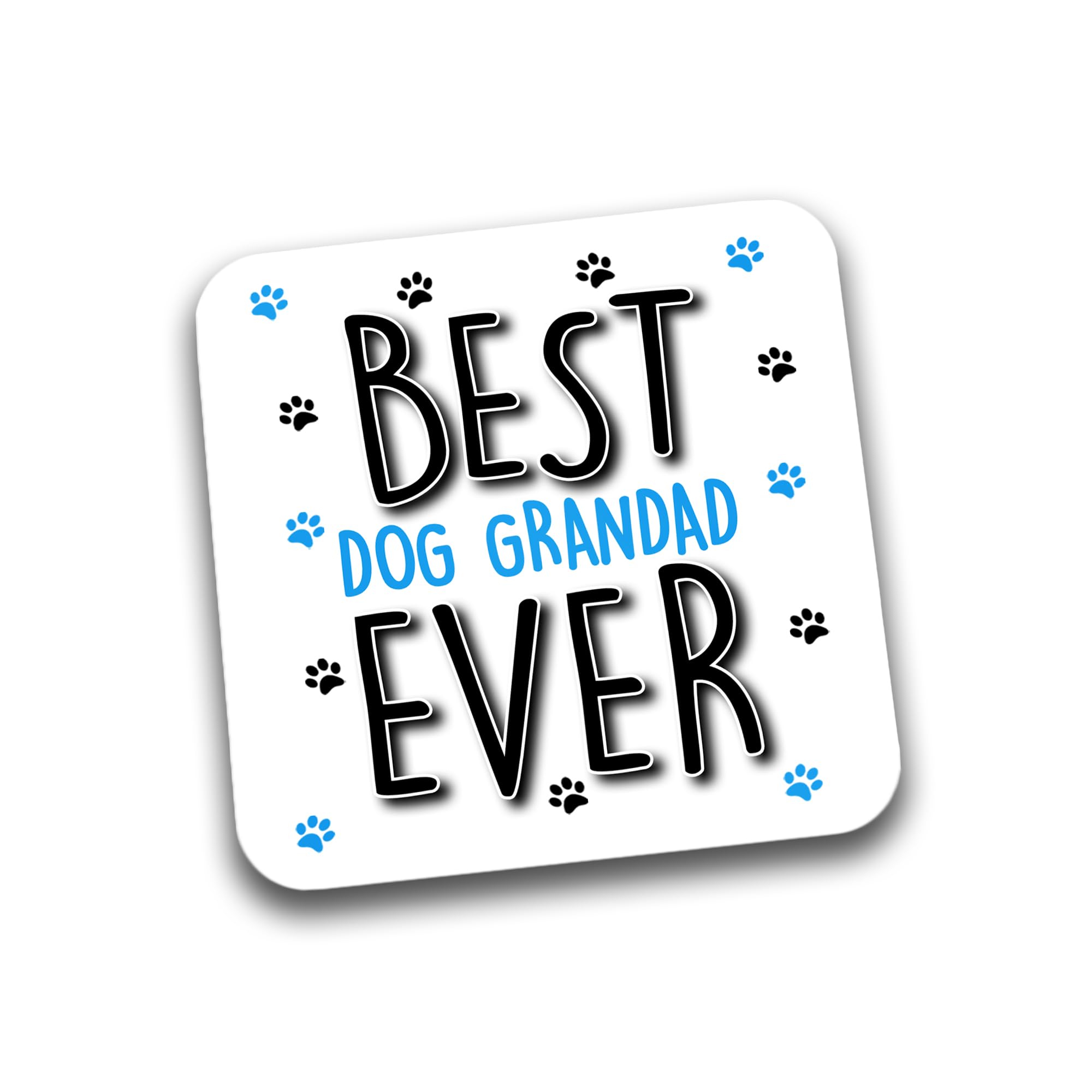 Rib Ticklerz - Funny Drink Coasters Gift For Dog Grandad Father's Day Present Best Dog Grandad Ever Birthday From The Dog Puppy Dog Lover - DC313
