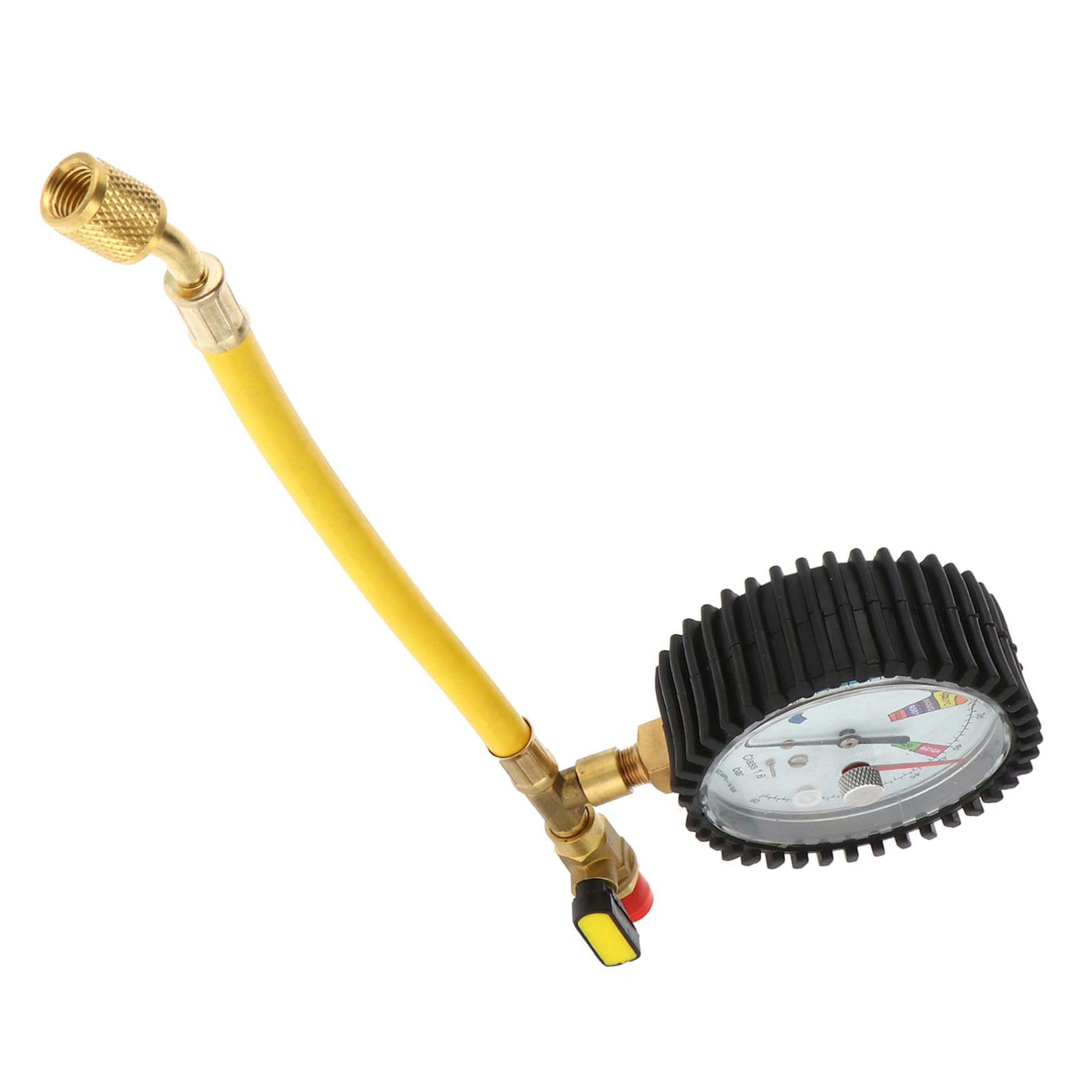 Cabilock Manomètre de Pression D'azote pour Climatisation et Réfrigération, Jauge de Test de Pression Gaz, Compatible Clim Auto et Domestique, Structure Sphérique, Indicateur Précis, Outil