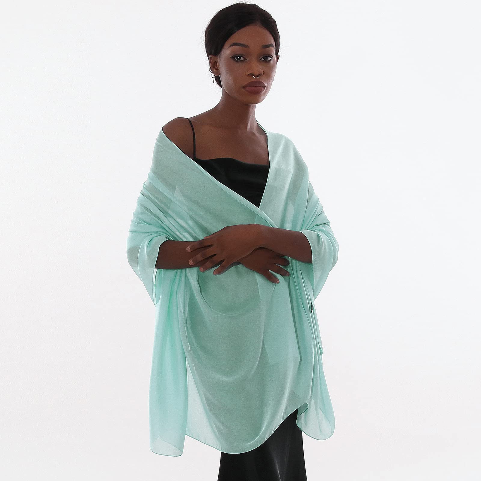 Sciarpa Donna Leggera Scialle Sciarpe Elegante Cerimonia Foulard Pashmina Scilla Stole Primavera Estate