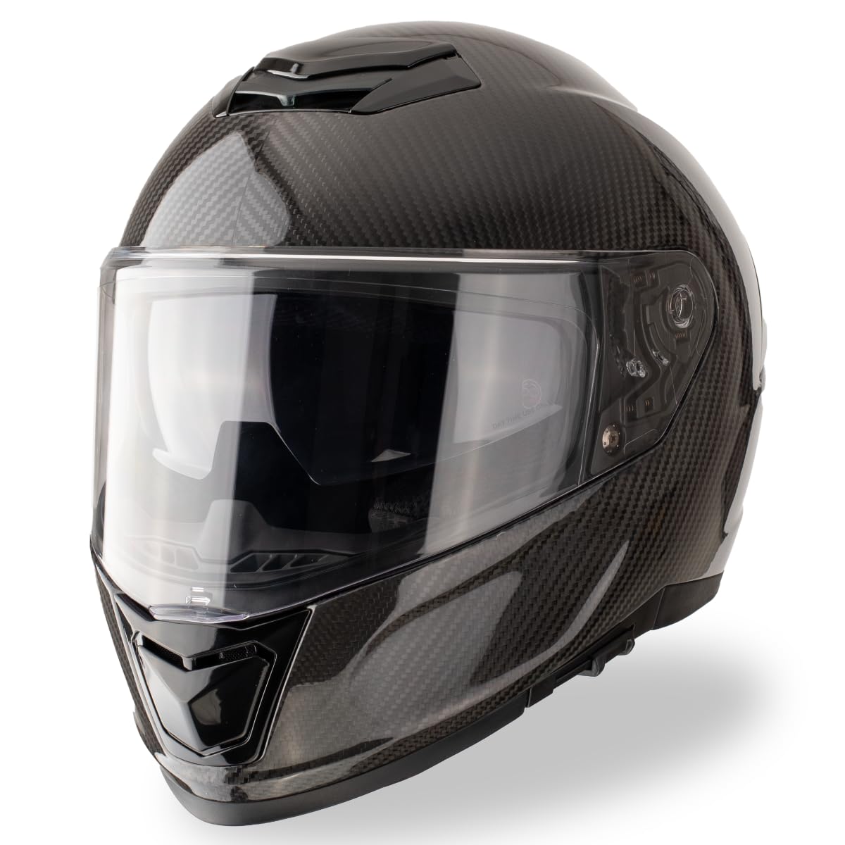 VINZ Dalton Carbon Integralhelm mit Sonnenblende | Motorradhelm / Vollvisierhelm ECE 22.06 | Full-Face Helm / Motorrad Helm für Damen & Herren | In Gr. XS - XXL