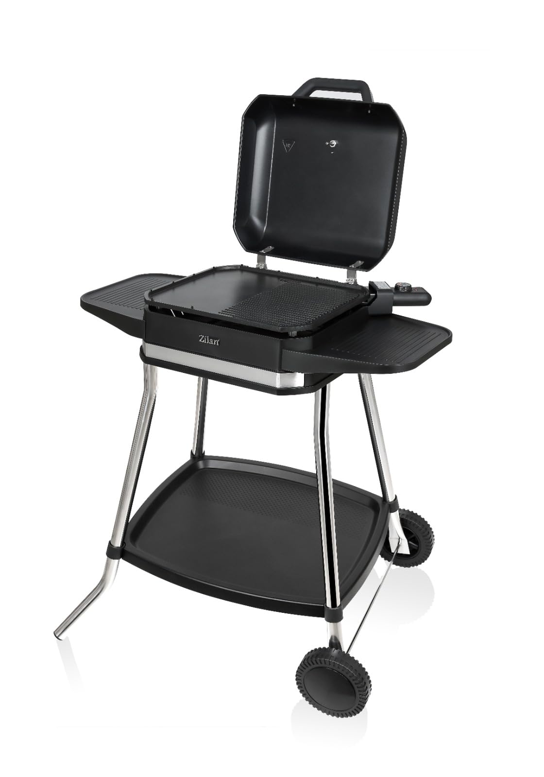 2in1 Elektrogrill Standgrill Tischgrill elektrisch 3.050 Watt - Elektro Grill für Balkon, Draußen mit Standfuß große Grillfäche Stufenloser Temperaturregler elektrischer BBQ Grill