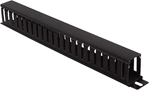 1U 22 Slot Rack Mount Horizontal Cable Manager Duct Raceway with Cover & Screws for 19" Server Rack - 1 Pack