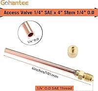 Vista 4 de Válvula de acceso/servicio 10PCS 1/4 '' SAE x 1/4 '' OD x 4 '' núcleo de vástago de refrigeración AC
