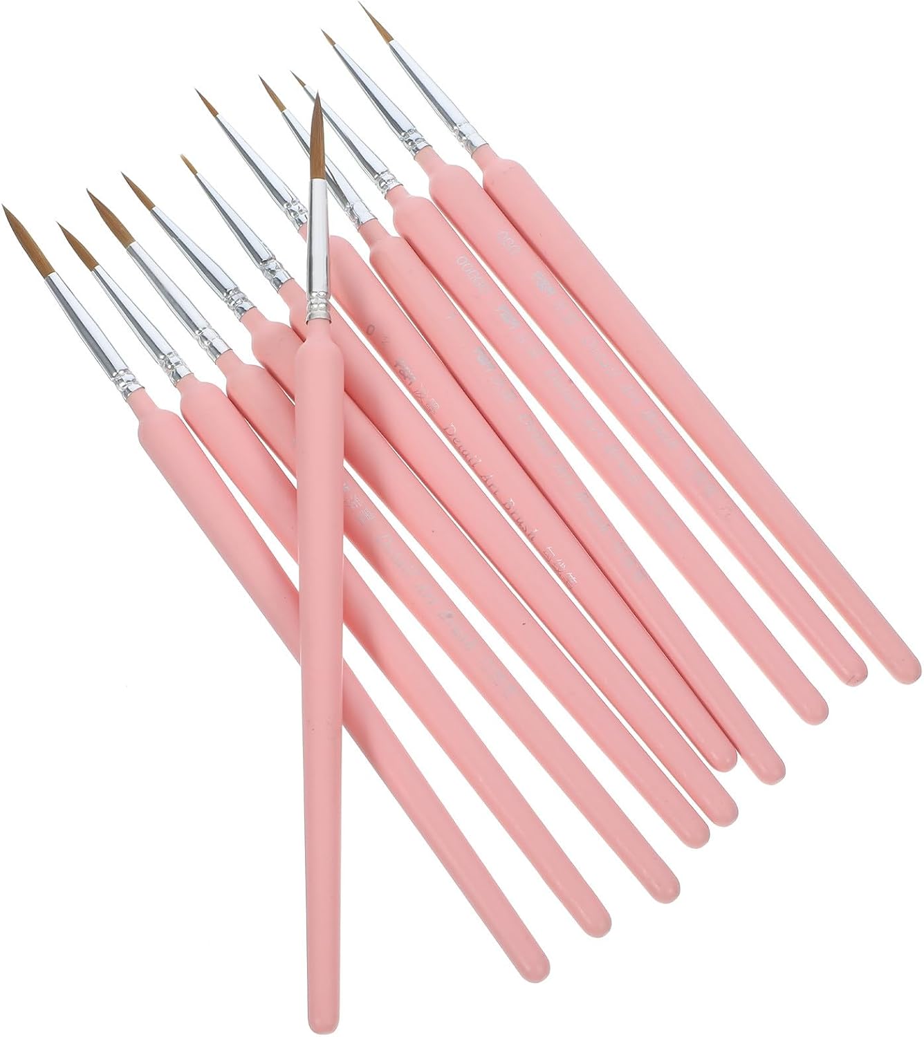NUOBESTY 11pcs Fine Detail Painting Brush Set Small Paint Brushes for Miniature and Model Painting, Watercolor and Oil Art Supplies for Artists and Hobbyists
