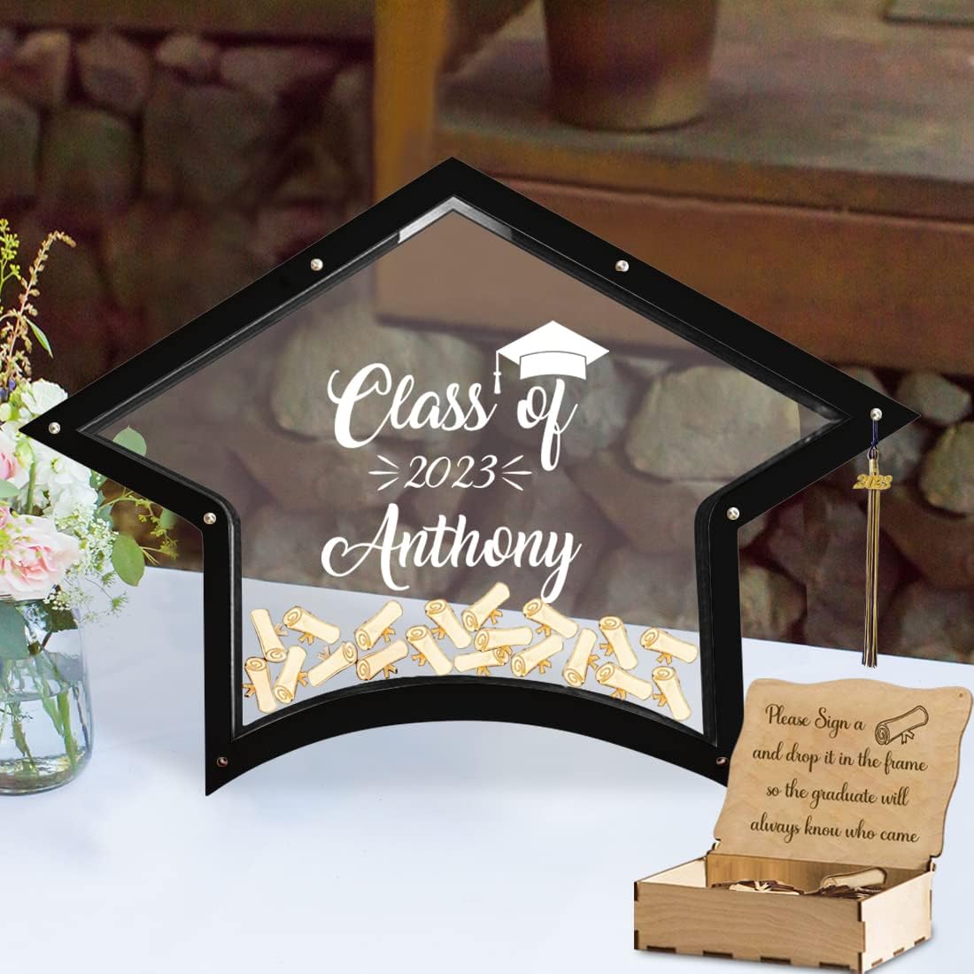 Personalized Graduation Guest Book 2023 Custom Grad Cap
