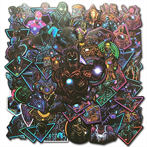 BLOUR Neon Super Hero Avengers Stickers para Equipaje Laptop Skateboard Bike Motorcycle Nevera Graffiti Sticker Bomb JDM Decals 100 Unids