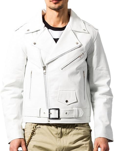 THORN WORKS 牛革 ダブルライダースジャケット L ホワイト Amazon.co