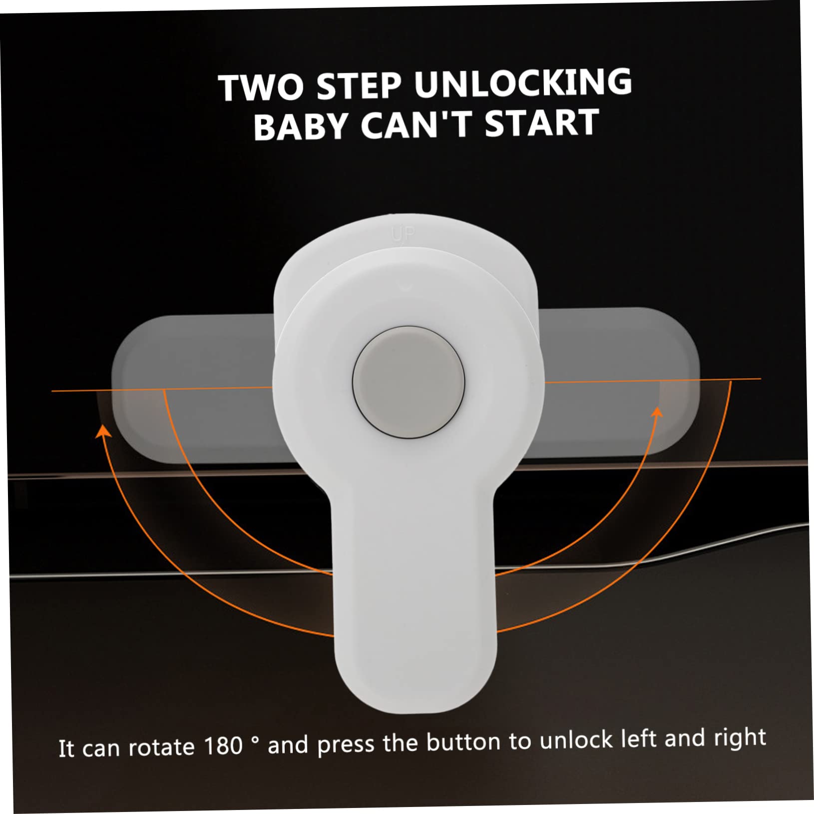 CATIEBYE 2Pcs Safety Oven Lock Proofing Appliance Locks Easy One Hand Open Design Durable Material for Kitchen Safety Self Adhesive Installation for Oven Doors