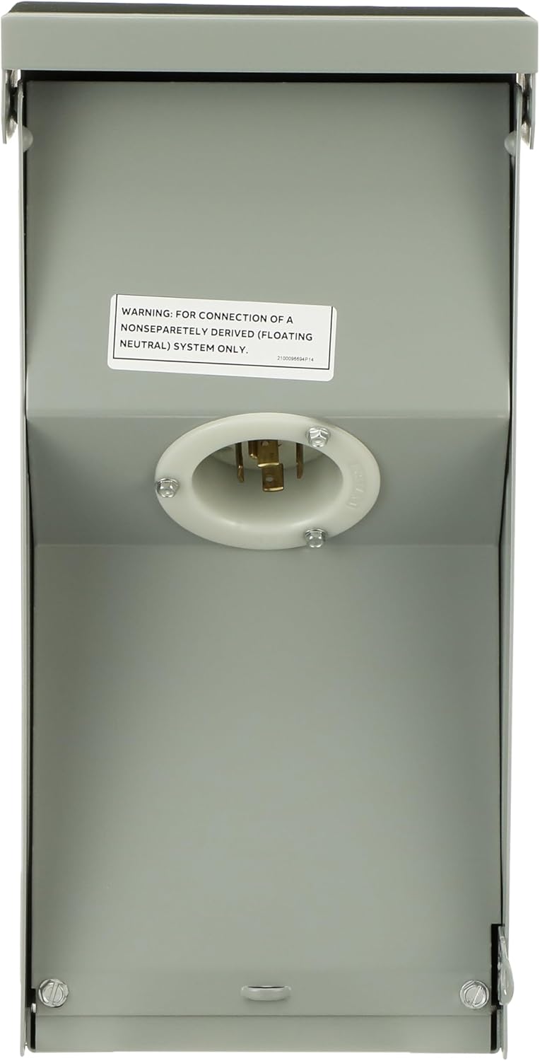 MIDWEST U020N 20A Power Inlet • 120/240V AC Input • Outdoor Generator Inlet Box • NEMA 3R Enclosure • Lockable Entry • for Generators, Transfer Switches, and Light RV Use