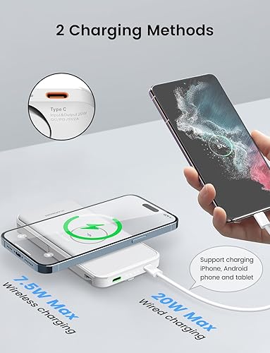 Miniatura 3 de Marnana Banco de energía inalámbrico magnético con cargador de Apple Watch, cargador portátil de carga rápida de 10000 mAh con soporte plegable para