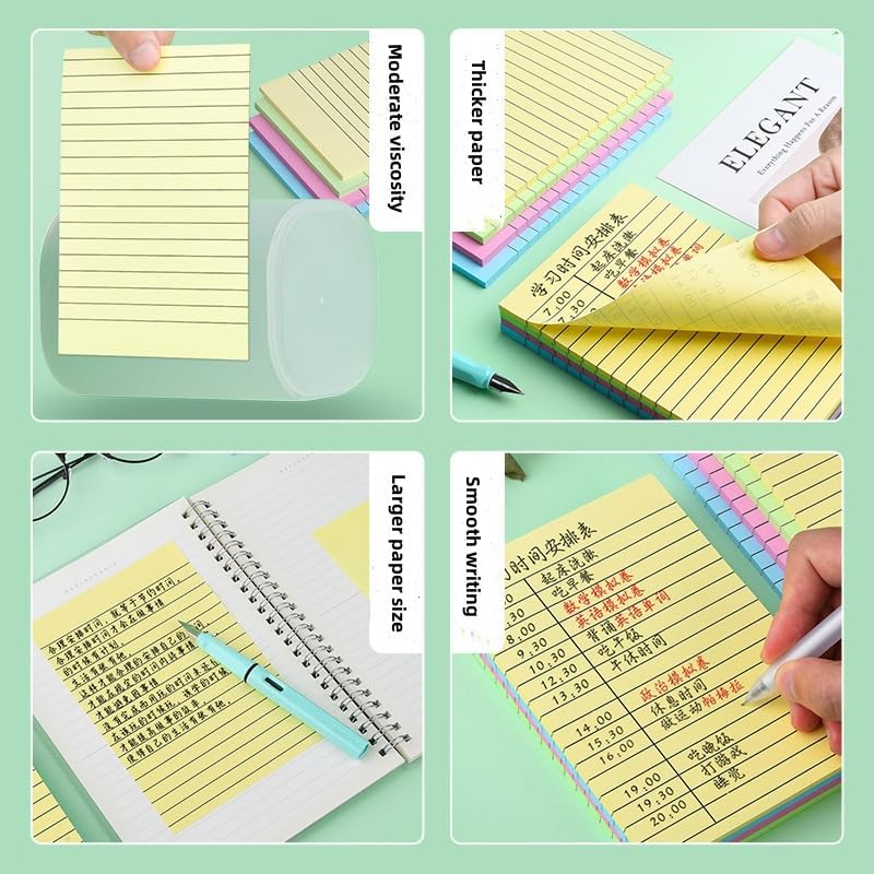 Elevate Your Note-Taking: Discover the 200PCS Vibrant Lined Sticky Notes!