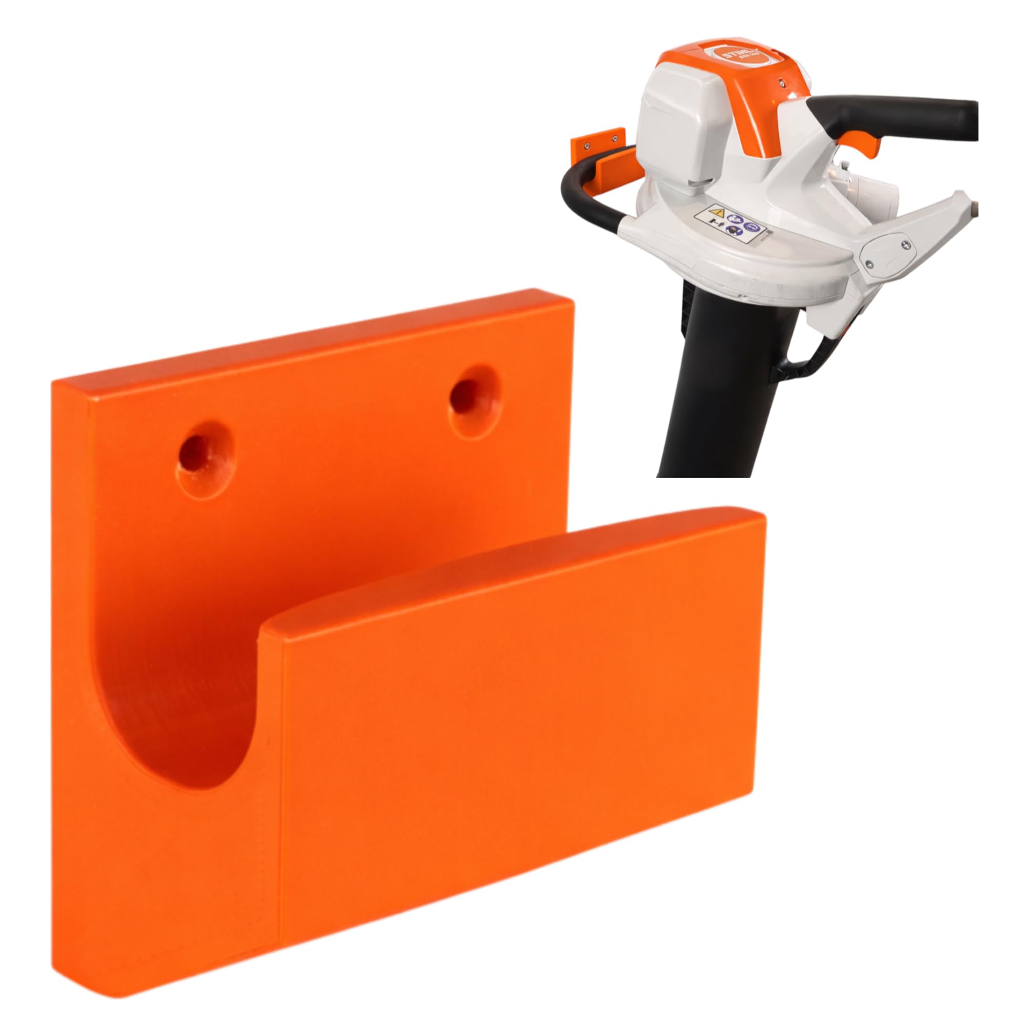 Halterung passend für STIHL Geräte mit Haltegriff KMA-SHA-FSA-HLA- Kombimotor Laubhäcksler Laubsauger Freischneider Kombisystem Multisystem Wandhalterung Gerätehalterung Zubehör Befestigung (Orange)
