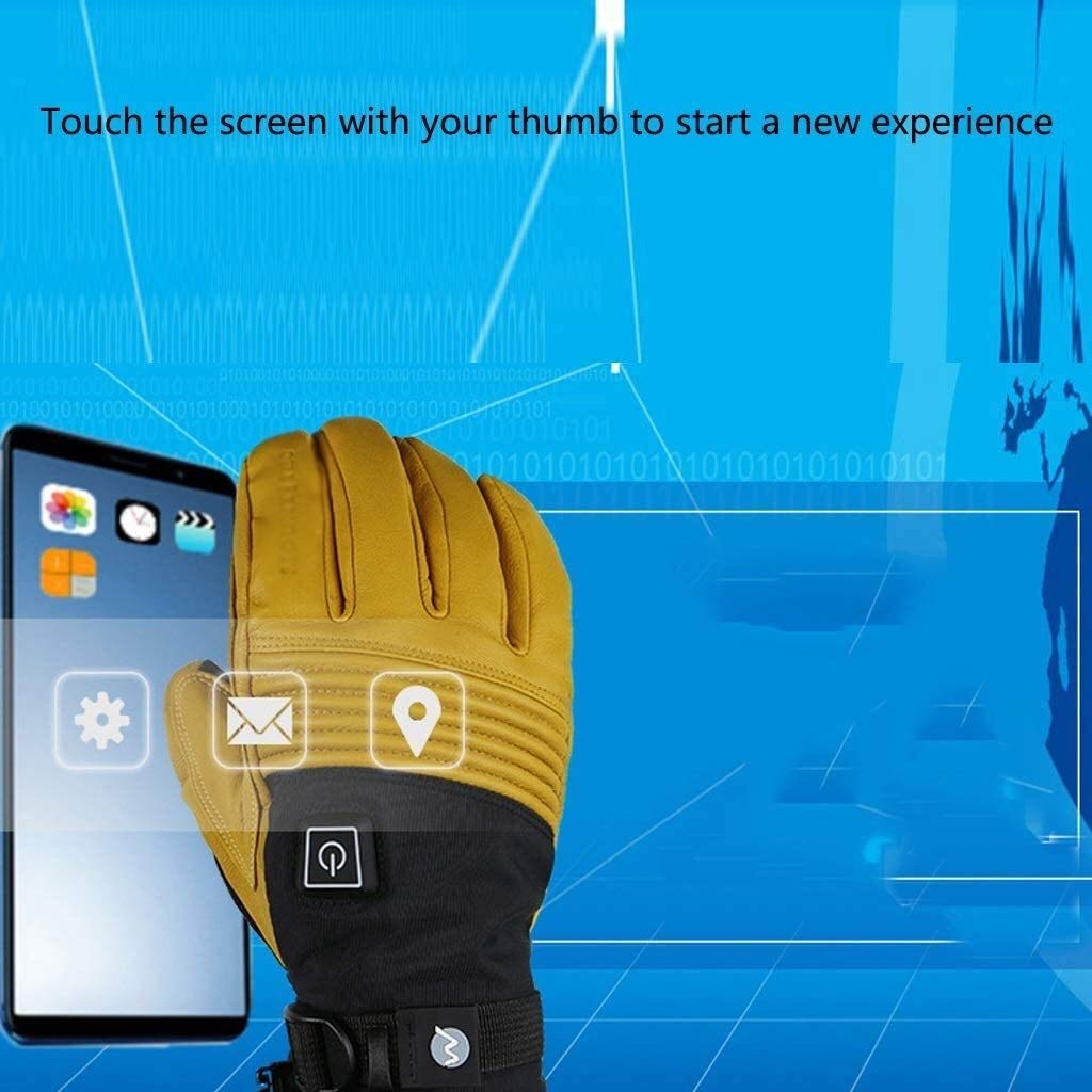 CHEWYNP Guanti Riscaldati Guanti Riscaldati Touch Screen Impermeabile Regolazione della Temperatura in Tre Fasi, Guanti Isolati per Esterni per Sci E Ciclismo Guanti Riscaldati Elettrici (