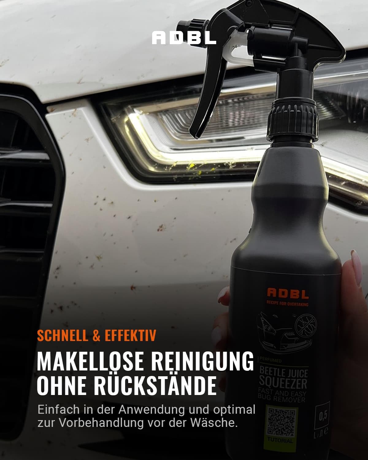 Shiny Freaks ADBL Beetle Juice Squeezer Insektenentferner 5L mit Auslaufhahn und Sprühflasche | Insektenreiniger Auto Vorwäsche | 3-teilig