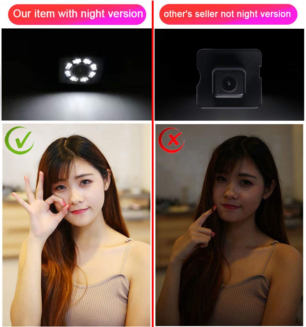8 LED de visión nocturna 1280 x 720 píxeles 1000 líneas de TV Super HD, barra de agarre para cámara de aparcamiento, resistente al agua, mango de maleta, cámara de marcha atrás, repuesto para Jeep