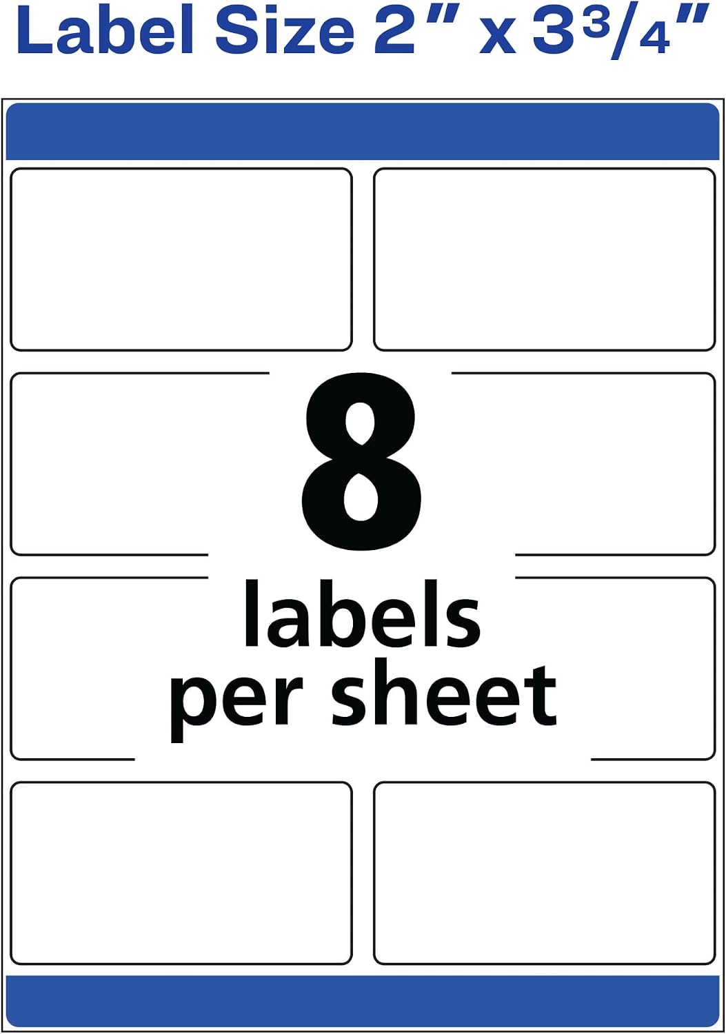 Avery Shipping Labels with Sure Feed, Print-to-the-Edge, 2" x 3-3/4", 200 White Labels (6873)