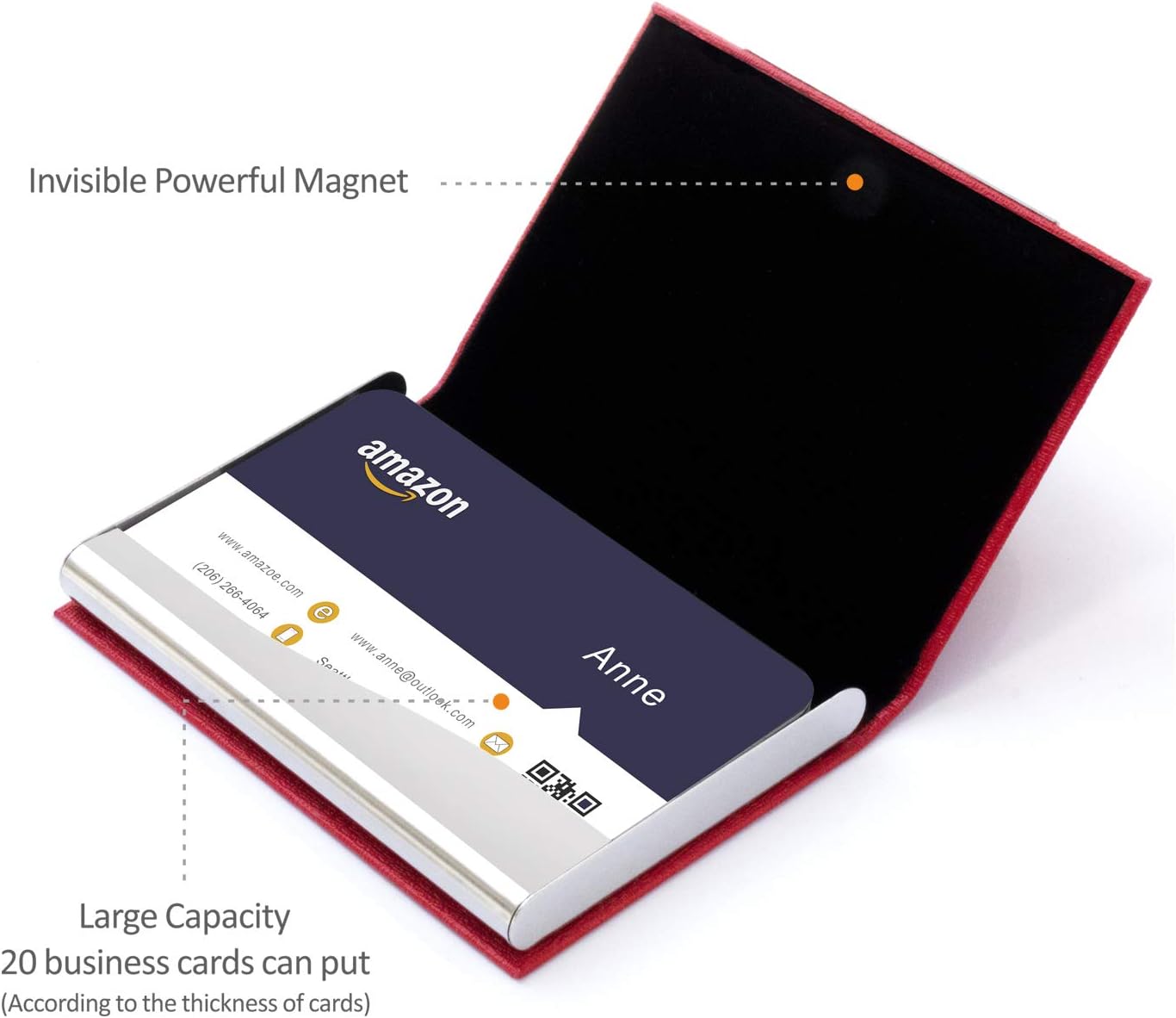 Buy Business Card Holder Business Card Case Luxury Pu Leather Stainless Steel Multi Card Case Business Card Holder Wallet Credit Card Id Case Holder For Men Women Red Hellip Online In Uae B07f1qn8ph