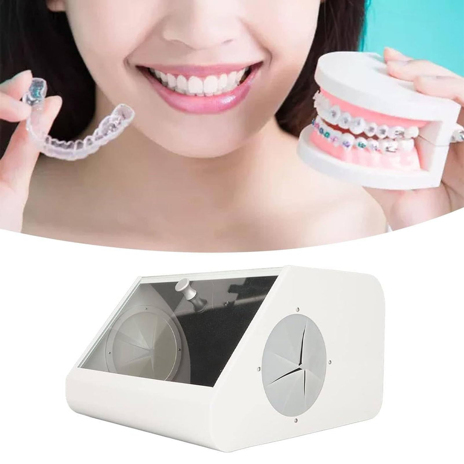RayGenius Staubbox für Dentallabor, Staubbox für Zahntechniker Sandstrahlschutz, Keine Staubverschmutzung beim Sandstrahlen, für Sandstrahl-, Schleif- und Gravierarbeiten
