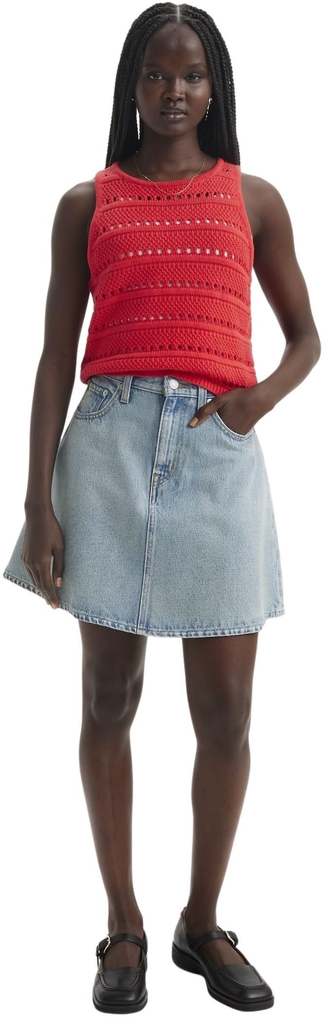 Levi's Femme Jupe Denim Mini Flounce Mid Rise, Ligne A