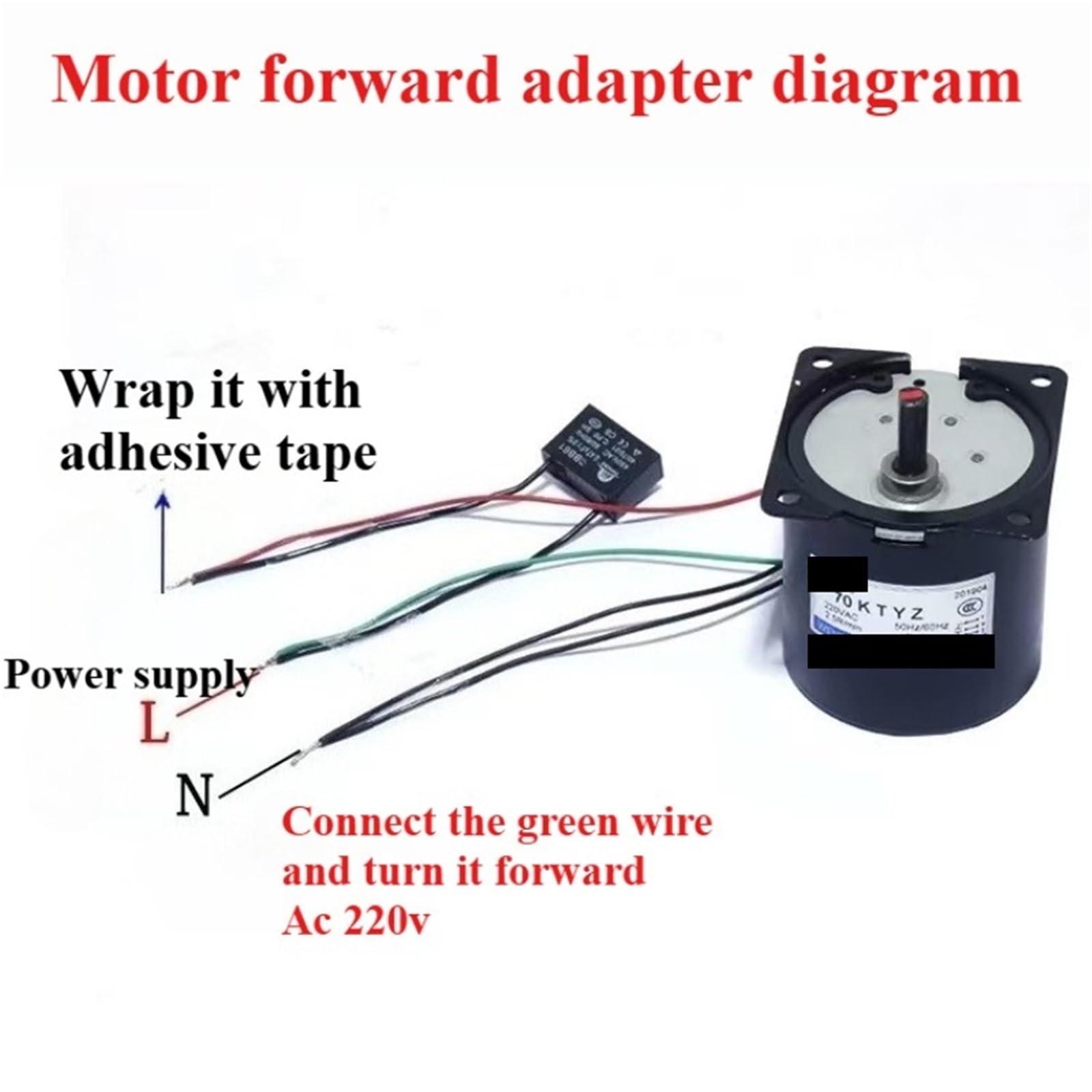 1 motor síncrono de 40 W, micromotor de rotación inversa de baja y lenta velocidad, motor reductor de engranajes de 220 V CA(10RPM)