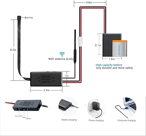 Miniatura 2 de Odeer Cámara de seguridad WiFi con detección de movimiento, cámara HD 4K módulo de bricolaje para el hogar, seguridad de oficina