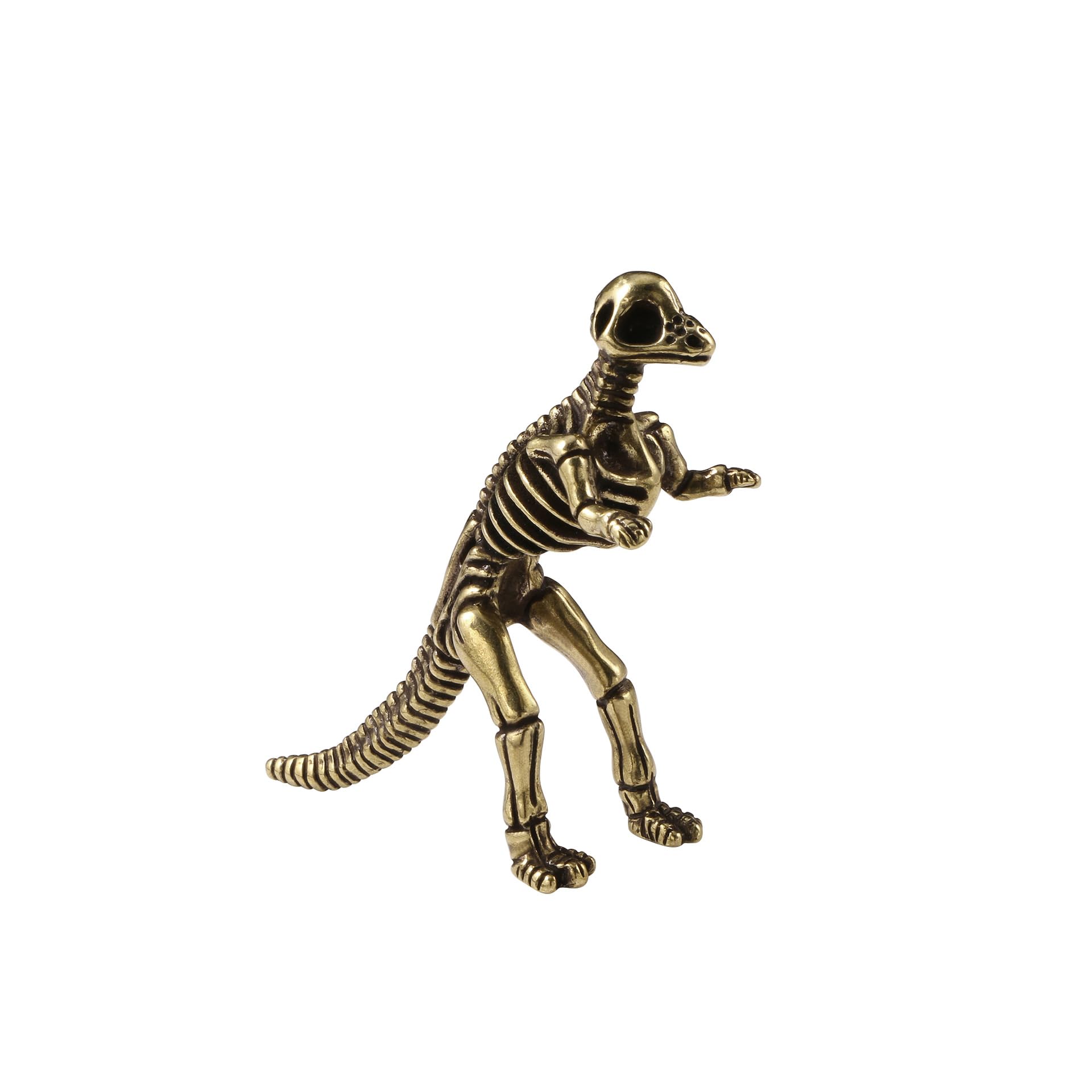 NGDFGR Brass Dinosaur Fossil Skeleton Model Miniature Figurines,Bronze Jurassic Pachycephalus Statue Sculpture Crafts,Office Home Study Desktop Ornament Bonsai Micro Landscape S