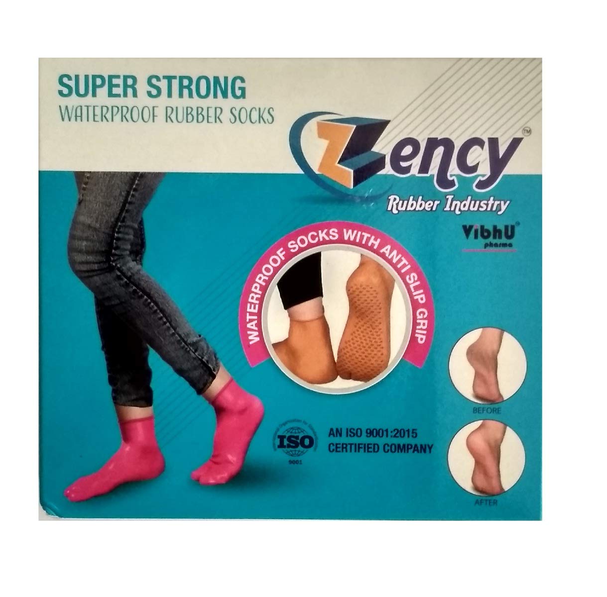 Sejvan Ankle Length Waterproof Rubber Socks for Men and Women - Pack of 2 (Medium)(7-8-9)