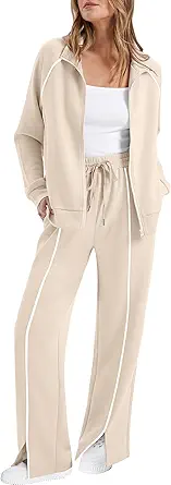 SAMPEEL 2 Piece Outfits for Women Lounge Sets Matching Sets Fall Fashion Clothing Travel Airport Vacation Clothes Pant Sets