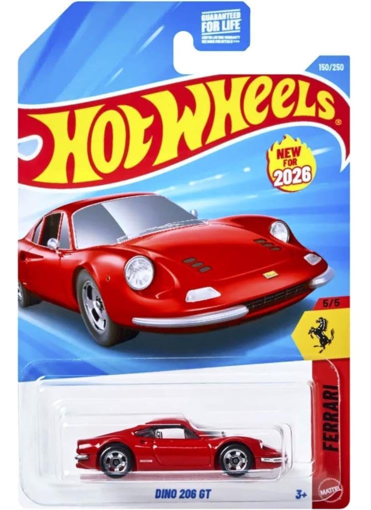 Hot Wheels Tekli Arabalar Ferrari Dino 206 GT - JJH56 (KISA KART