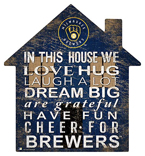 Fan Creations MLB Milwaukee Brewers Unisex Milwaukee Brewers House Sign, Team Color, 12 inch