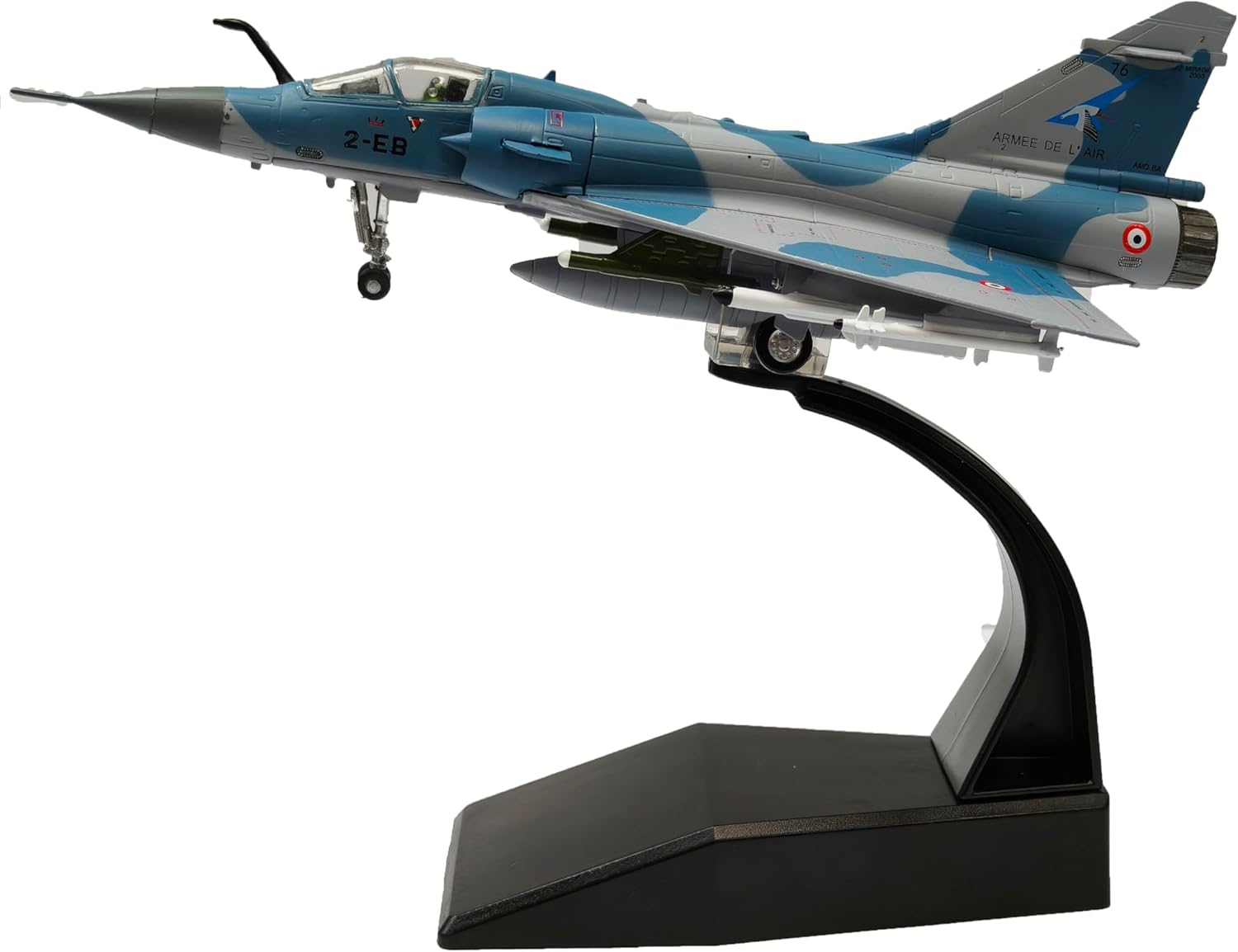 1:100 Mirage 2000 Fighter Jet Model, Pre-Assembled Metal Diecast Military Airplane, Highly Simulation Aircraft Models for Decoration or Display.