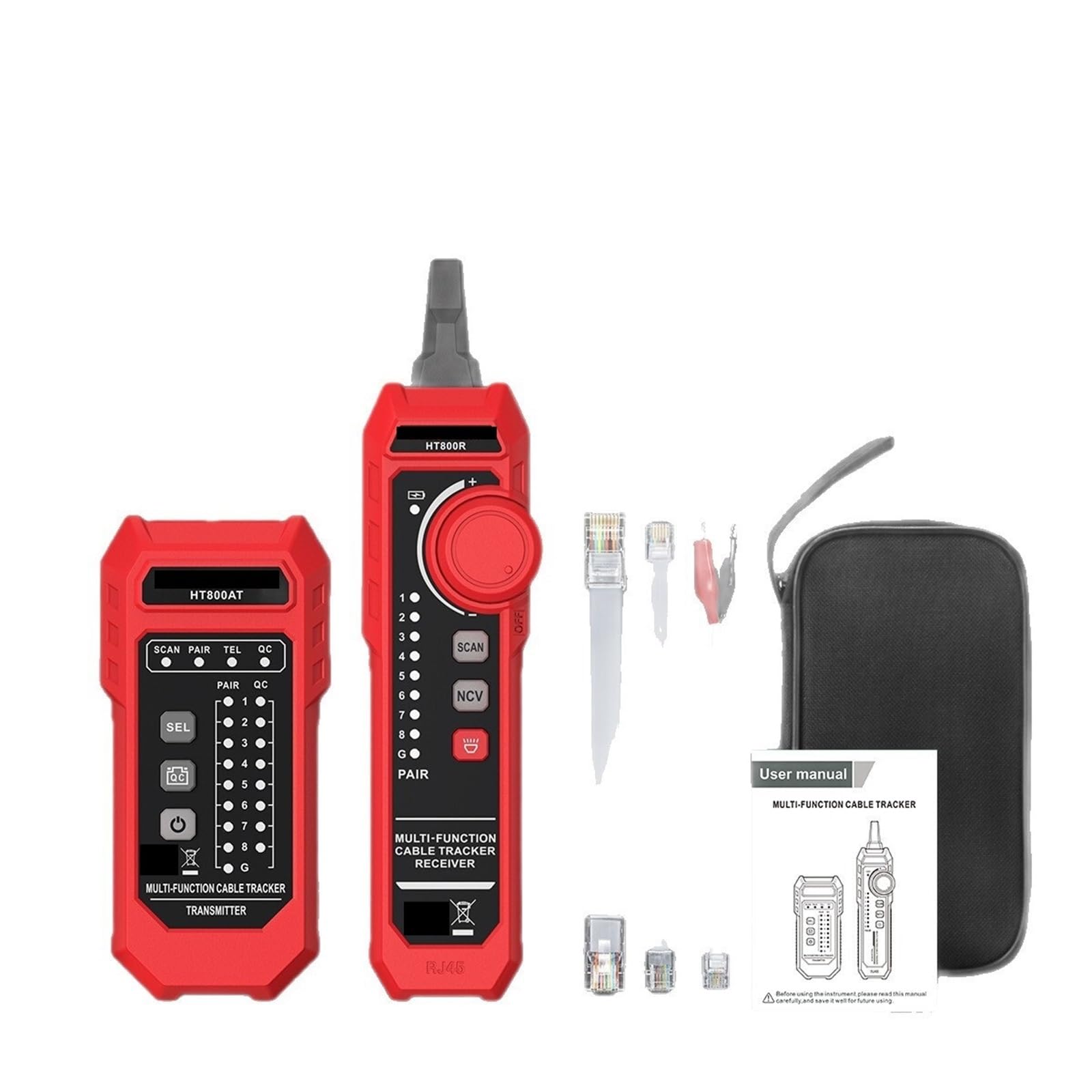 Netzwerkkabeltester, HT800A/B Netzwerkkabeltester, PoE-Anti-Interferenz-Finder, Multifunktional,für Netzwerkkabel(HT800A)