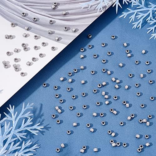 UNICRAFTALE About 200pcs 3mm Rondelle Spacer Beads Stainless Steel Loose Beads 1.5mm Hole Bead Finding Metal Bead for DIY Bracelets Necklaces Jewelry Making, Stainless Steel Color