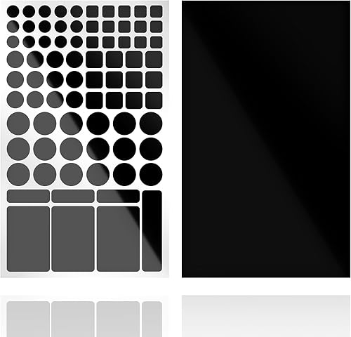 Miniatura 9 de Calcomanías de bloqueo de luz LED, calcomanías de atenuación de luz (2 hojas de cubierta blanca y negra, hojas de atenuación para enrutadores,