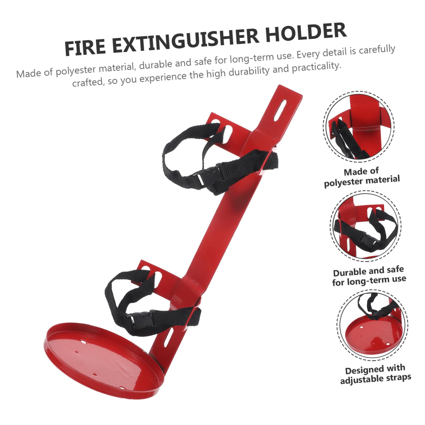 Soporte para Extintor de Incendios Resistente con Montaje Pared Correas Ajustables para Extintores para Hogar Oficina y Barco