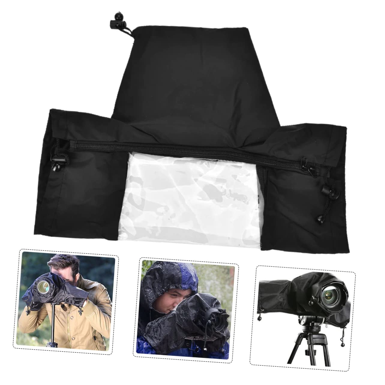 HOMSFOU Camera Rain Cover Camera Cover Camera Sleeves Rain Cover Camera Waterproof Camera Waterproof Cover Camera Supplies Cover for Camera Outdoor Accessories SLR Camera Polyester Black